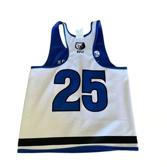 Alleson Athletic Grizzlies Blue White Basketball Jersey Sleeveless SZ M # 1319 - Picture 3 of 7
